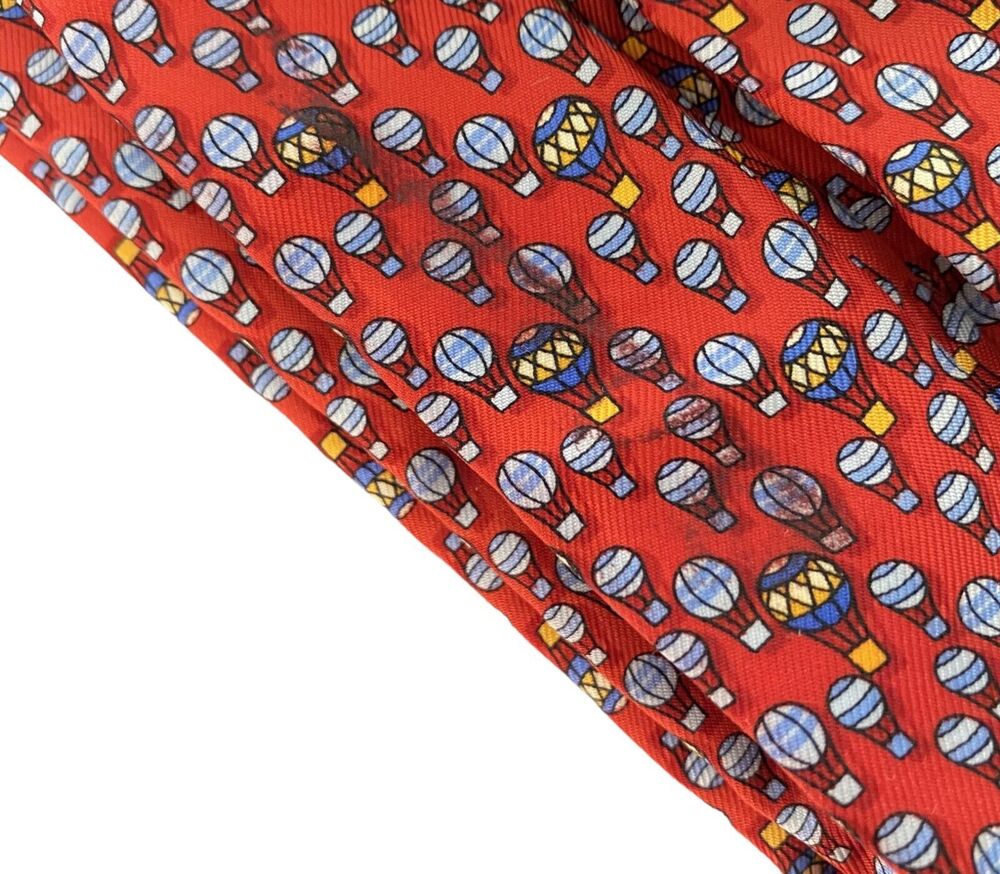 Suspender Adjustable Adult Brace Hot Air Balloon Red  100% Silk  Made in Italy